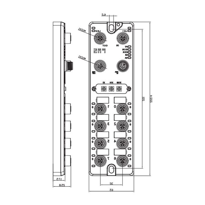 PROFINET protocol, M12 port, 16DI, PNP, Remote module, 001C11